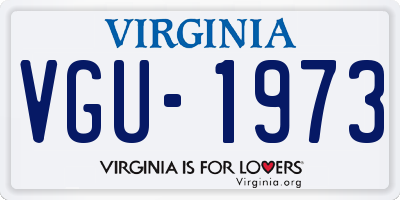 VA license plate VGU1973