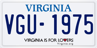 VA license plate VGU1975