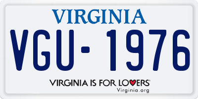 VA license plate VGU1976