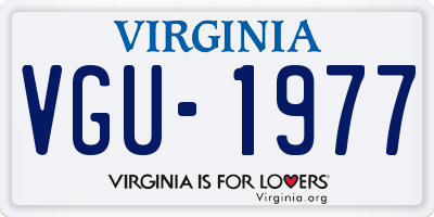 VA license plate VGU1977