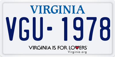 VA license plate VGU1978