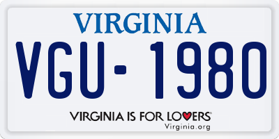 VA license plate VGU1980
