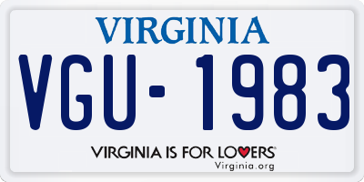 VA license plate VGU1983