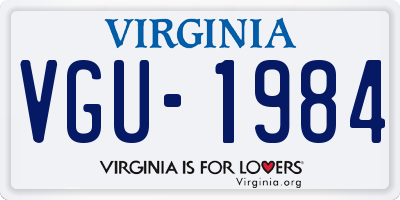 VA license plate VGU1984