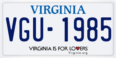 VA license plate VGU1985