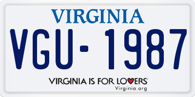VA license plate VGU1987