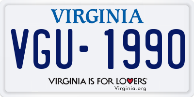 VA license plate VGU1990