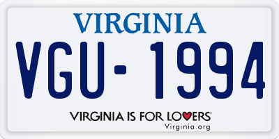 VA license plate VGU1994