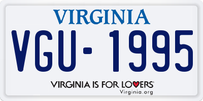 VA license plate VGU1995