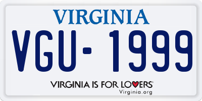 VA license plate VGU1999