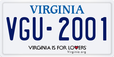 VA license plate VGU2001