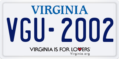 VA license plate VGU2002