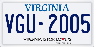 VA license plate VGU2005