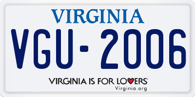 VA license plate VGU2006