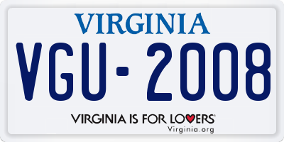 VA license plate VGU2008