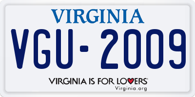 VA license plate VGU2009