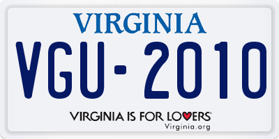 VA license plate VGU2010