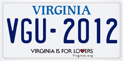 VA license plate VGU2012