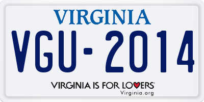 VA license plate VGU2014