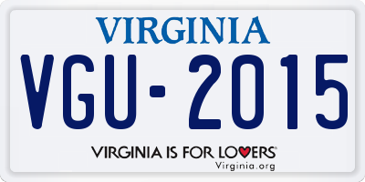 VA license plate VGU2015