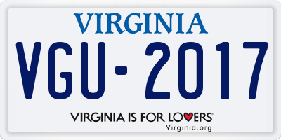 VA license plate VGU2017