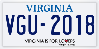 VA license plate VGU2018