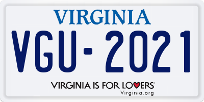 VA license plate VGU2021