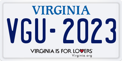 VA license plate VGU2023