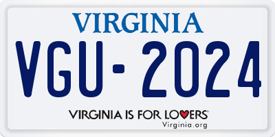 VA license plate VGU2024