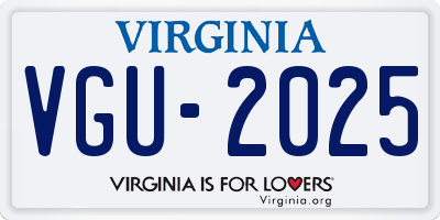 VA license plate VGU2025