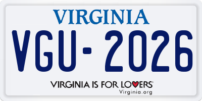 VA license plate VGU2026