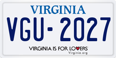 VA license plate VGU2027