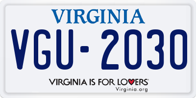 VA license plate VGU2030