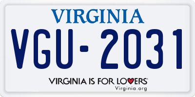 VA license plate VGU2031