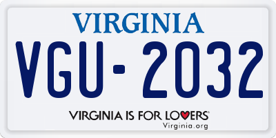 VA license plate VGU2032