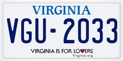 VA license plate VGU2033
