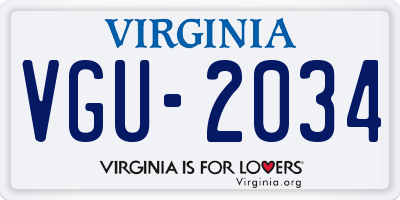 VA license plate VGU2034