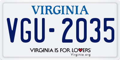 VA license plate VGU2035