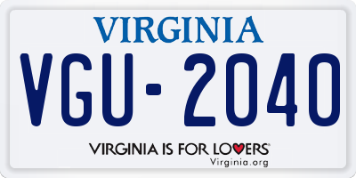 VA license plate VGU2040