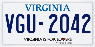 VA license plate VGU2042