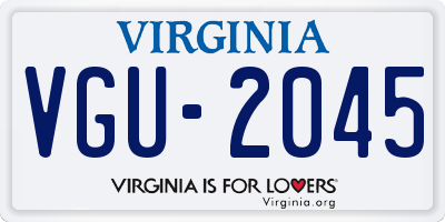 VA license plate VGU2045