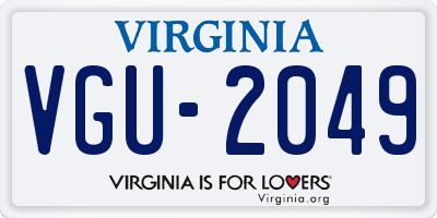 VA license plate VGU2049