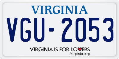 VA license plate VGU2053