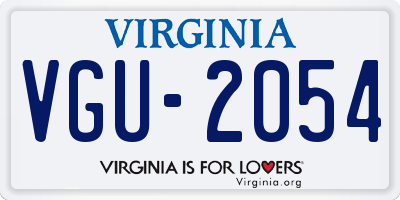VA license plate VGU2054