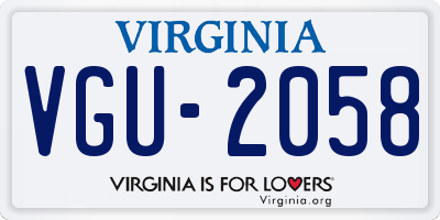 VA license plate VGU2058