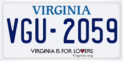 VA license plate VGU2059