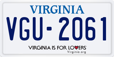 VA license plate VGU2061