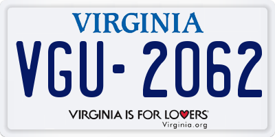 VA license plate VGU2062