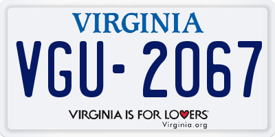 VA license plate VGU2067