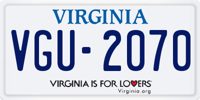 VA license plate VGU2070